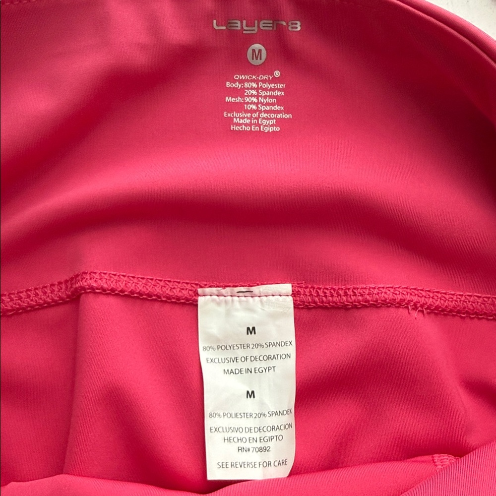 Layer 8 High-Rise Hot Pink Capri Leggings - Picture 5 of 5